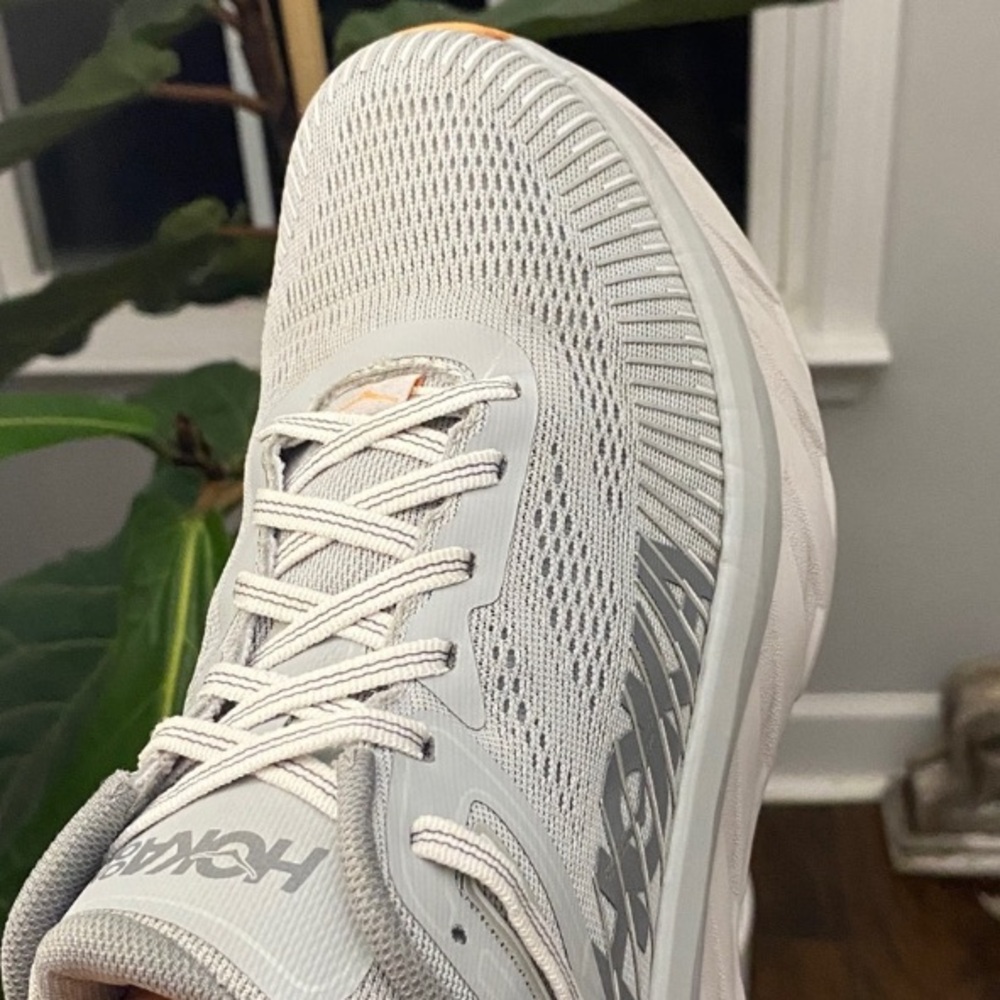 HOKA‎ Bondi 7 Athletic Running Sneakers Shoes Womens 9 Harbor Mist Lunar Rock